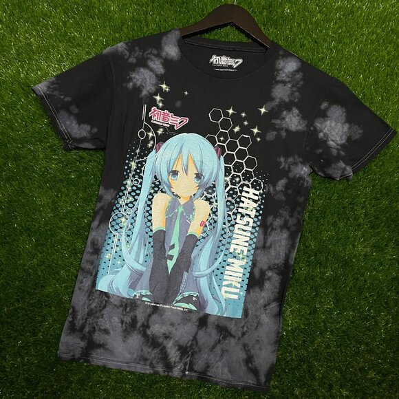 Hatsune Miku Anime Pictographic Tie-dye T-shirts size Small - Picture 4 of 4